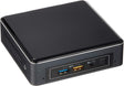 Black computer mini tower with ports on a white background