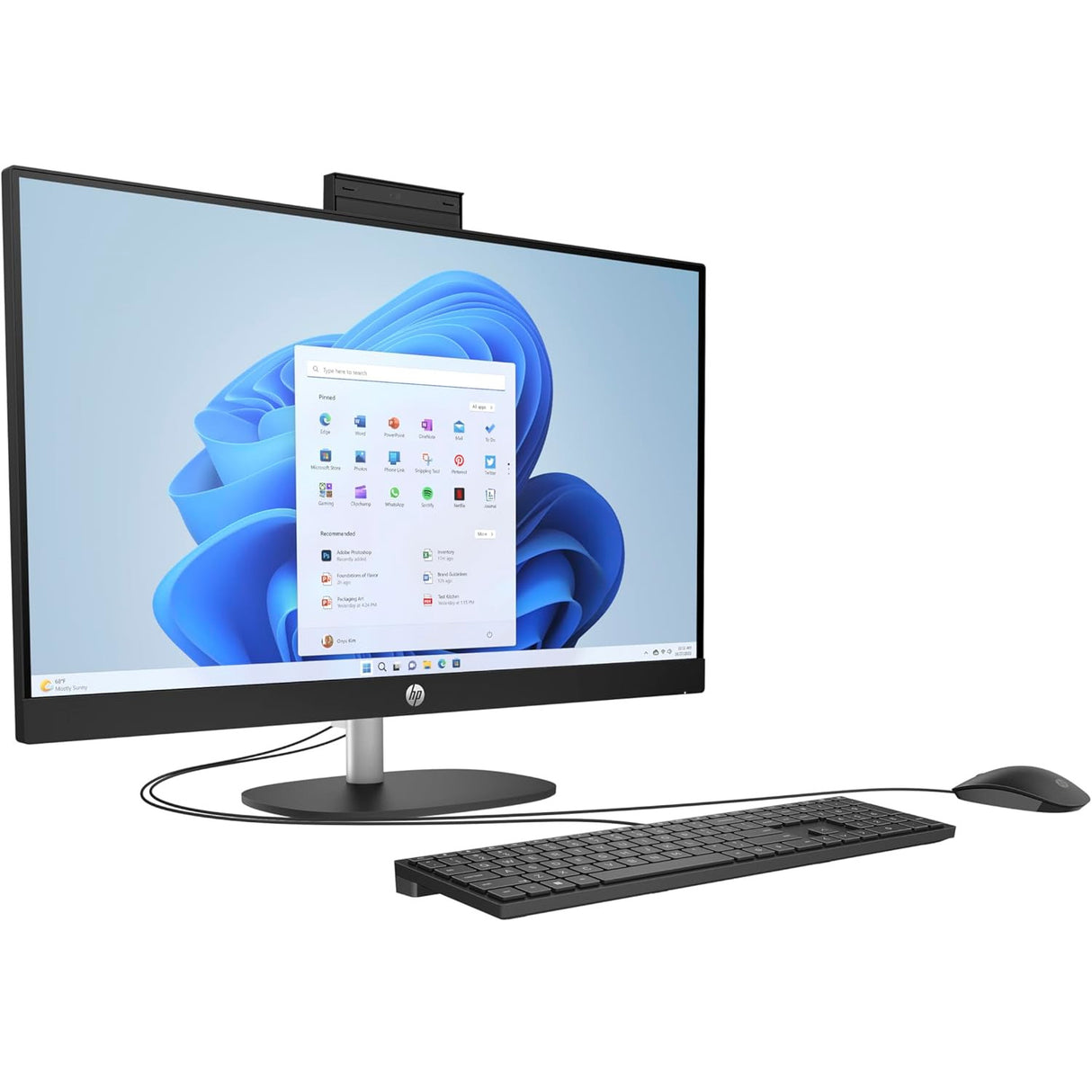 HP 27 inch All-in-One Desktop PC - AMD Ryzen 5 7520U, 16GB RAM, 512GB+ SSD, Windows 11