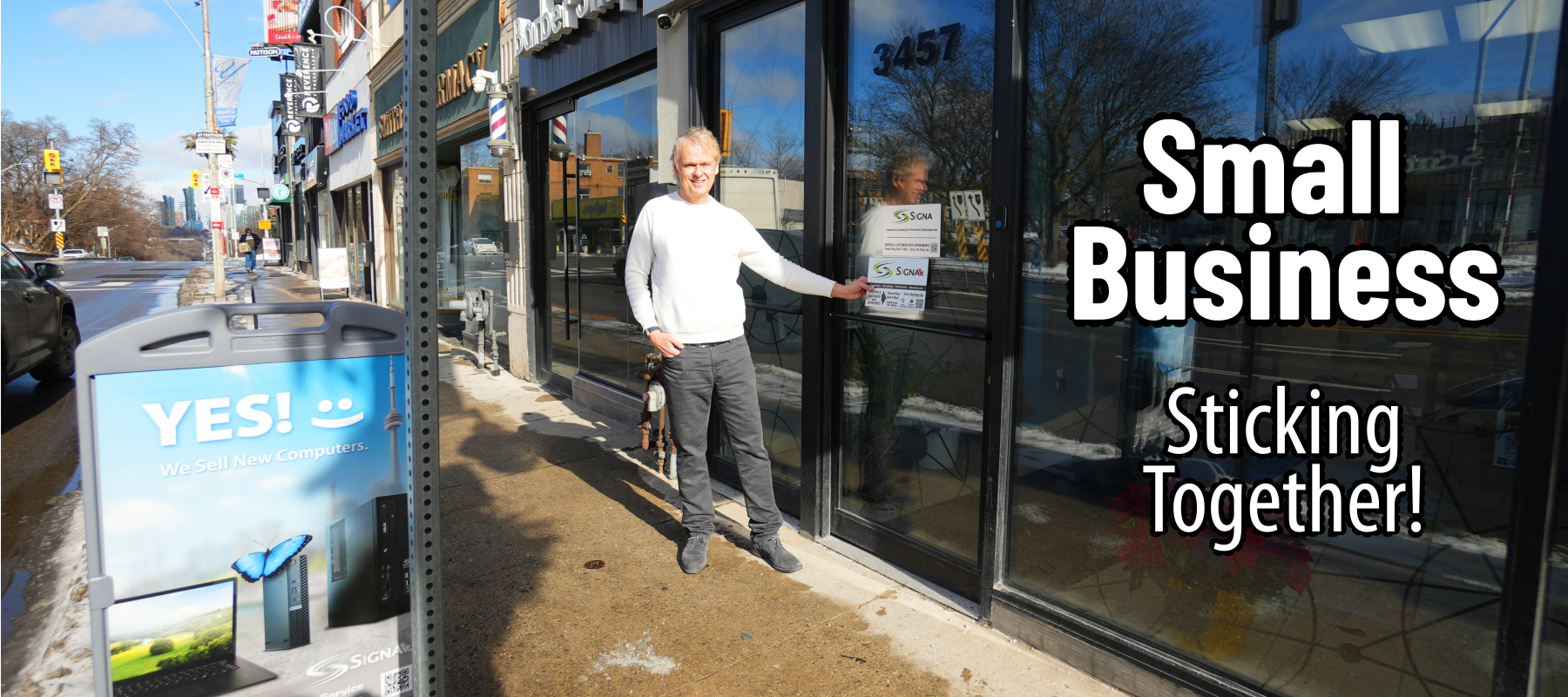 An example of small businesses sticking together and helping each other Signs in making + Signa