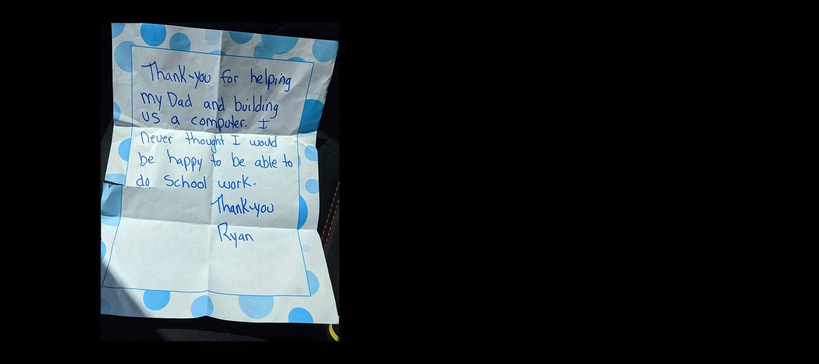 This personal note really made our day. - Signa