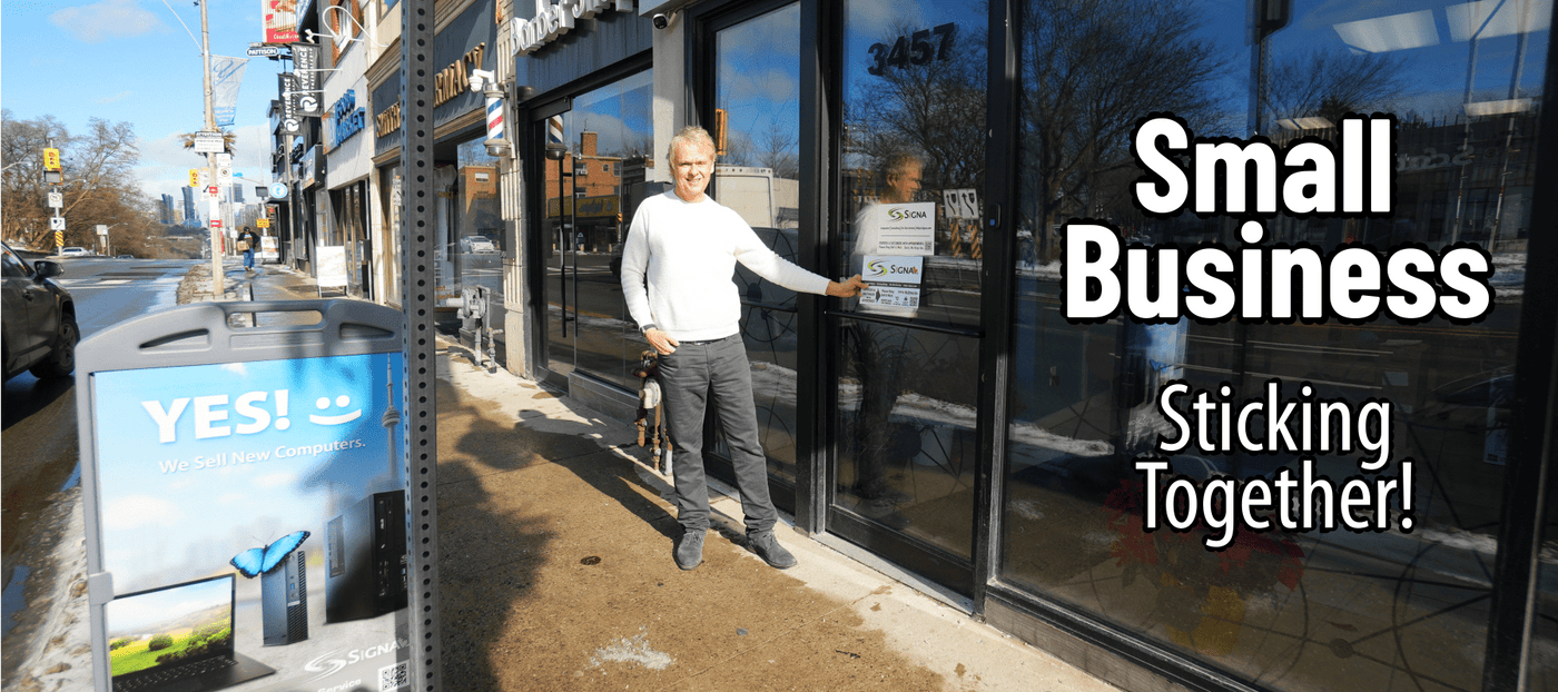 An example of small businesses sticking together and helping each other Signs in making Signa