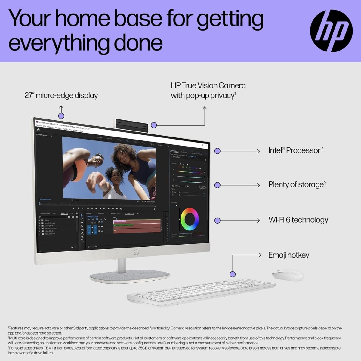 HP 27 inch All - in - One Desktop PC - Intel Ultra 5 125U, 16GB RAM, 1TB+ SSD, Windows 11 - Signa