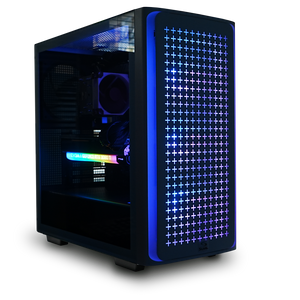 Epic Blue RGB GAMING PC with cool checker pattern